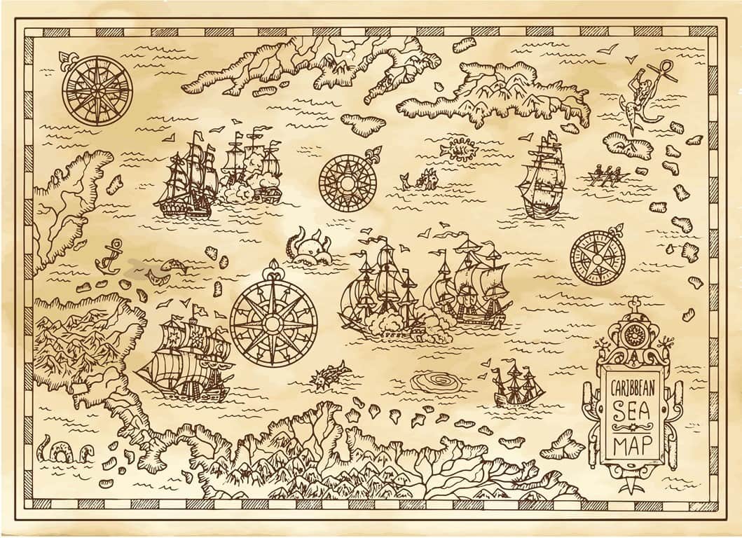 Fototapeta Piracka Mapa