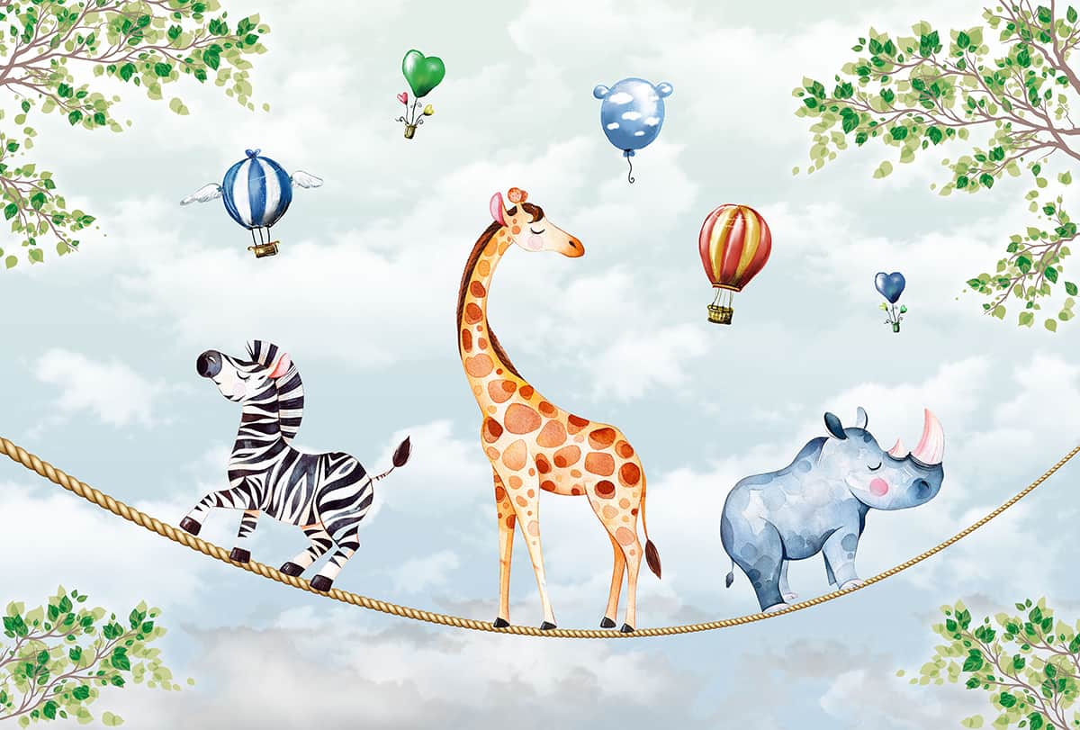 Fototapeta Zwierzęta na Linie i Balony