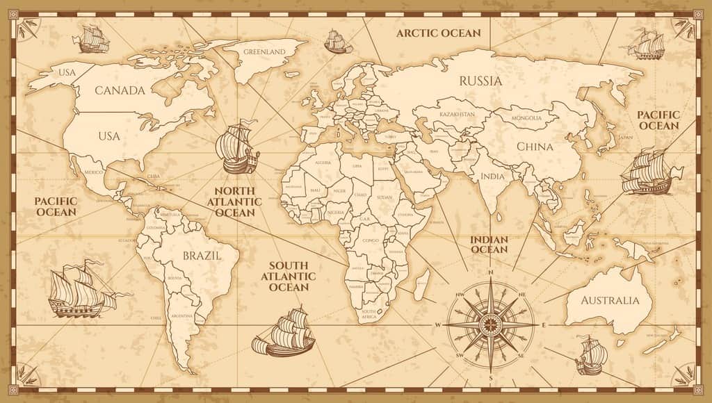 Fototapeta Wektorowa Mapa Świata
