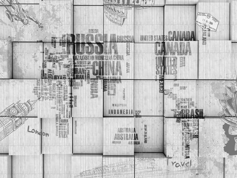 Fototapeta Mapa Świata 3D