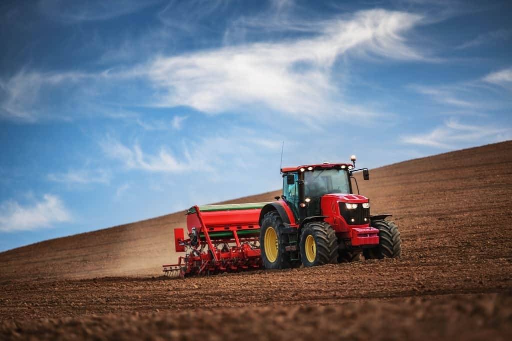 Fototapeta Czerwony Traktor