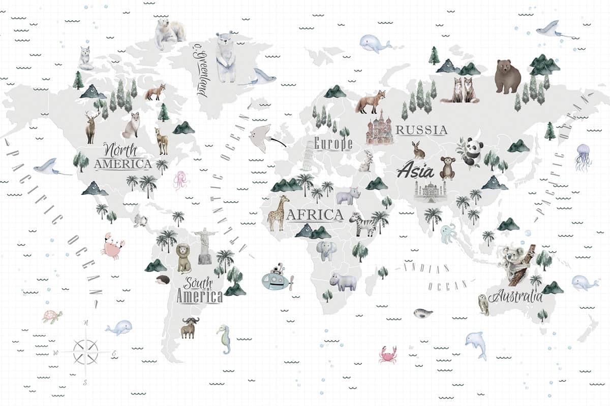 Fototapeta Niezwykła Mapa Świata