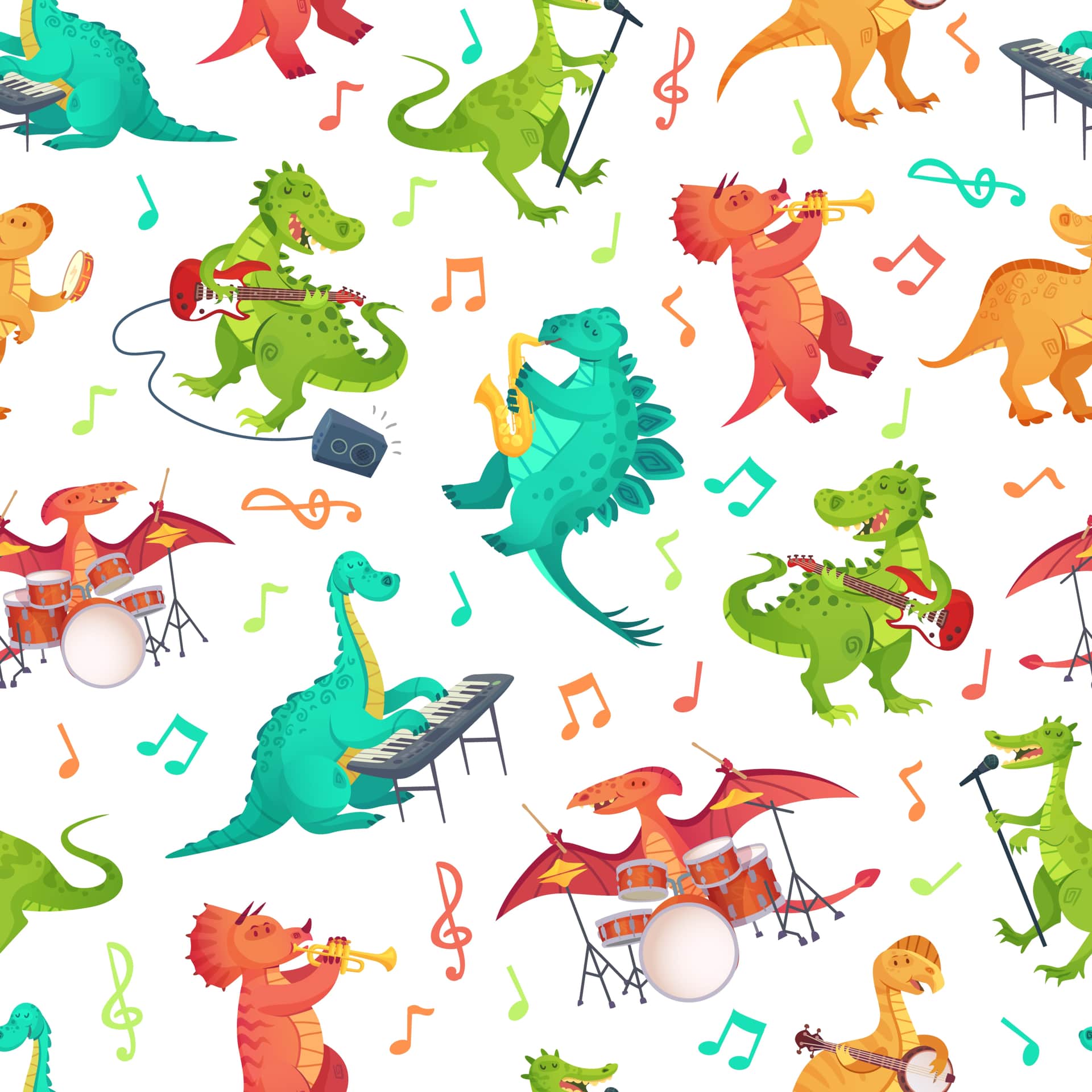 Fototapeta Muzyczne Dinozaury