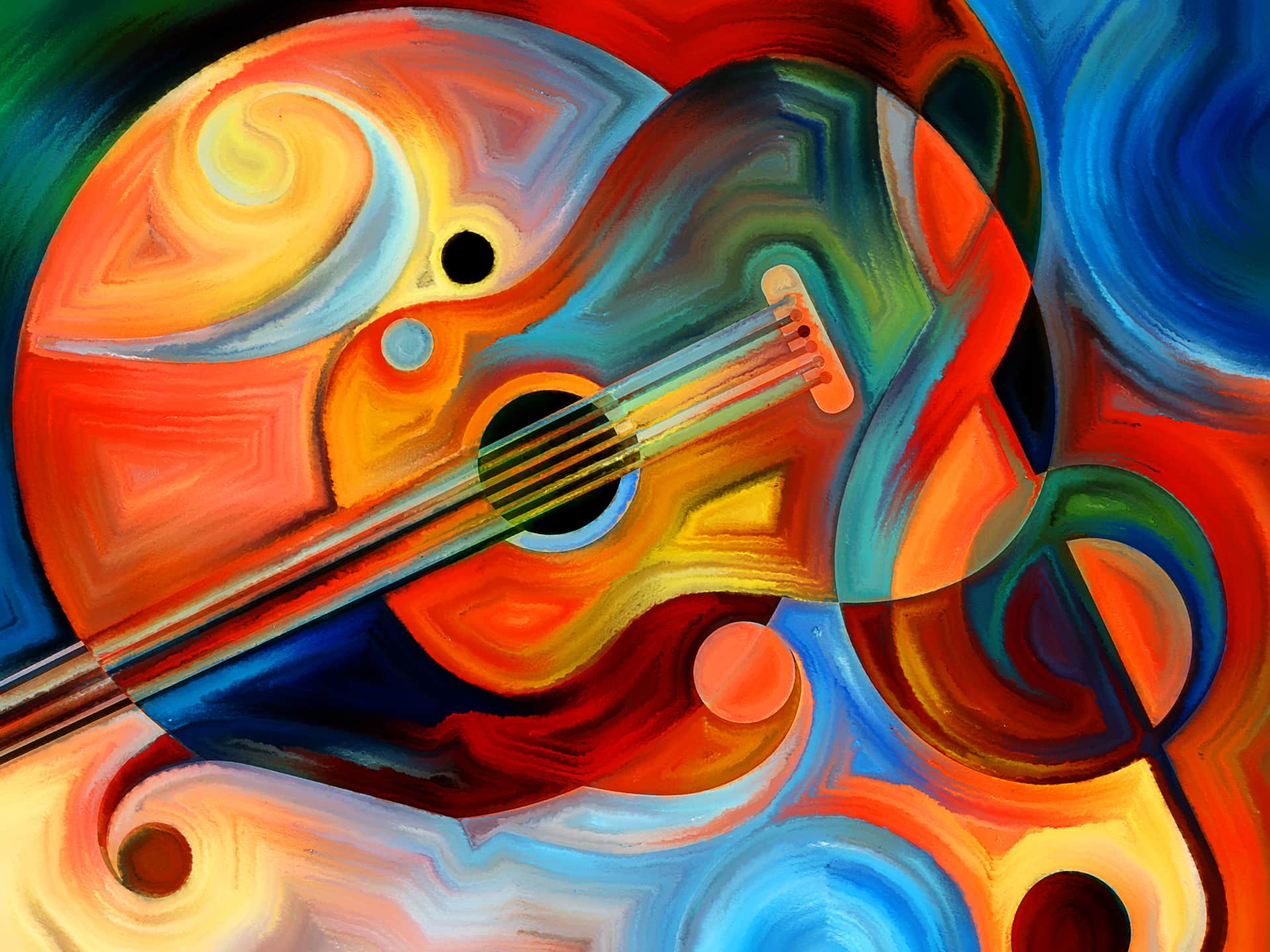 Fototapeta Gitara Kolorowa