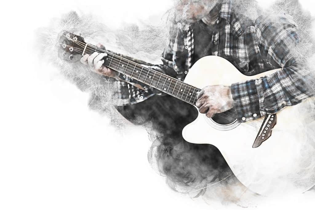 Fototapeta Chłopiec z Gitarą