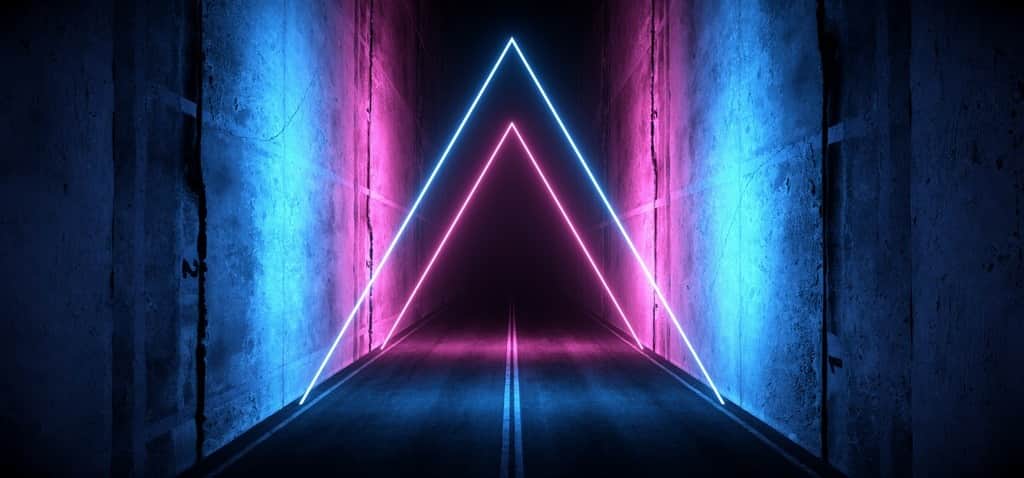 Fototapeta Neonowe Trójkąty Laserowe