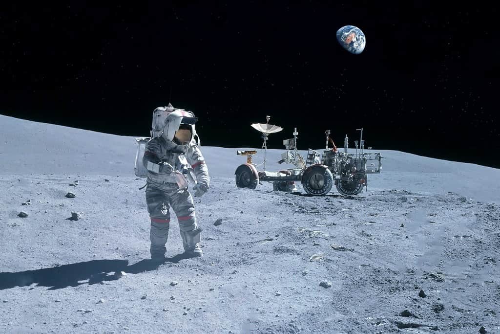 Fototapeta Astronauta i Łazik