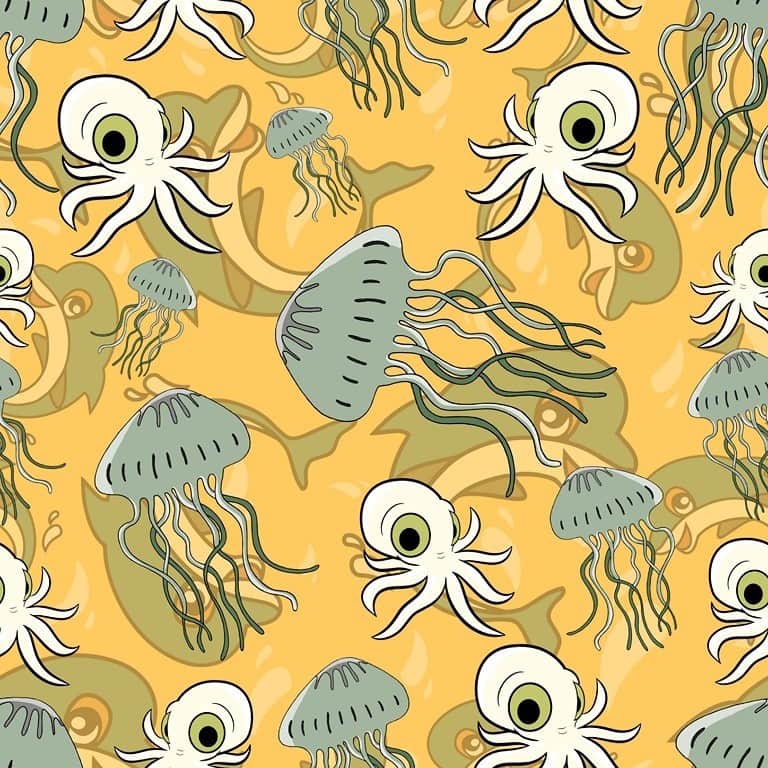 Fototapeta Meduzy- żółty