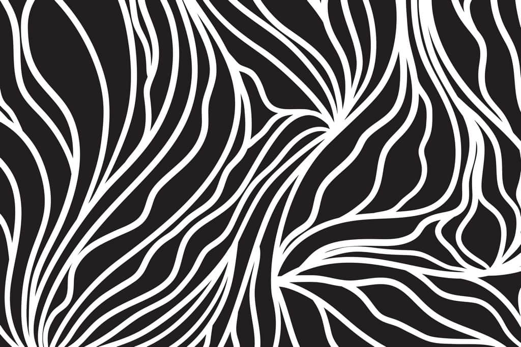 Fototapeta Białe Fale na Czarnym Tle