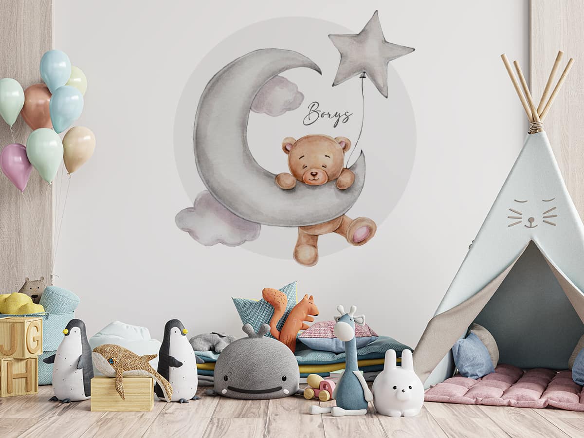 Mock up wall in the children’s room in white wall background.
