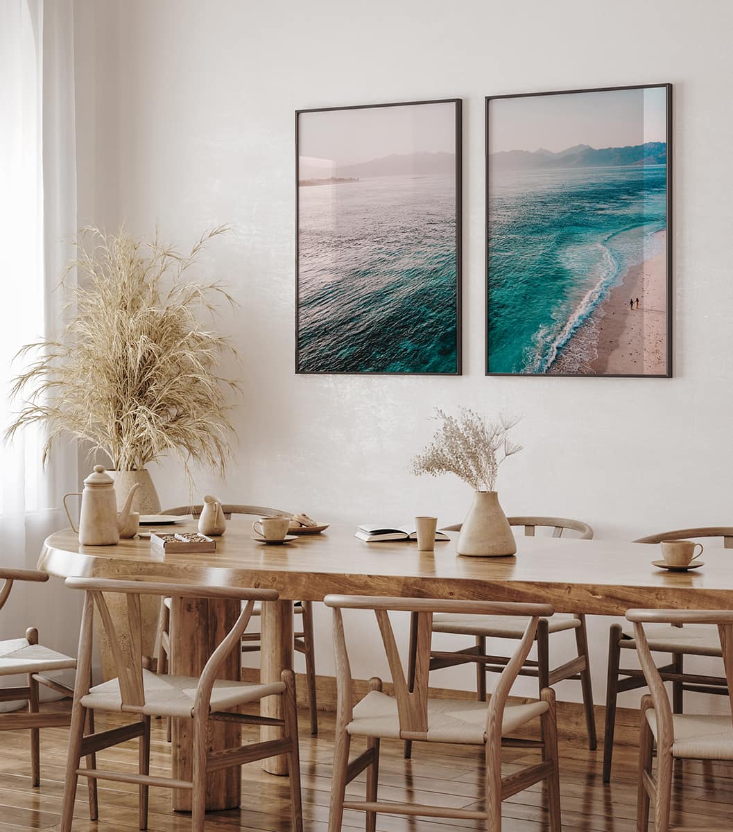 Frame,Mockup,In,Farmhouse,Dining,Room,Interior,,3d,Render