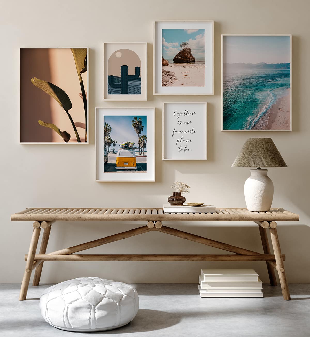 Mock up frame in home interior background, nomadic living room w