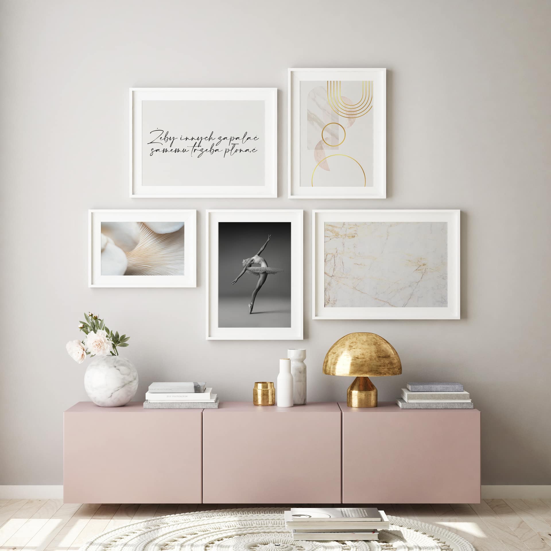 mock up poster frame in modern interior background, living room,