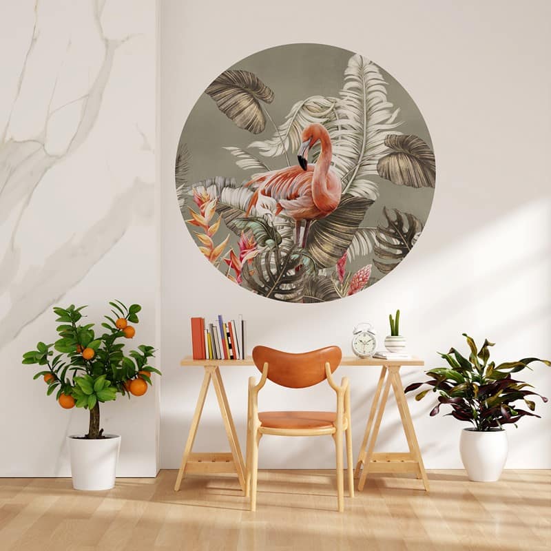 Desk and armchair in white living room interior with copy space, 3D rendering