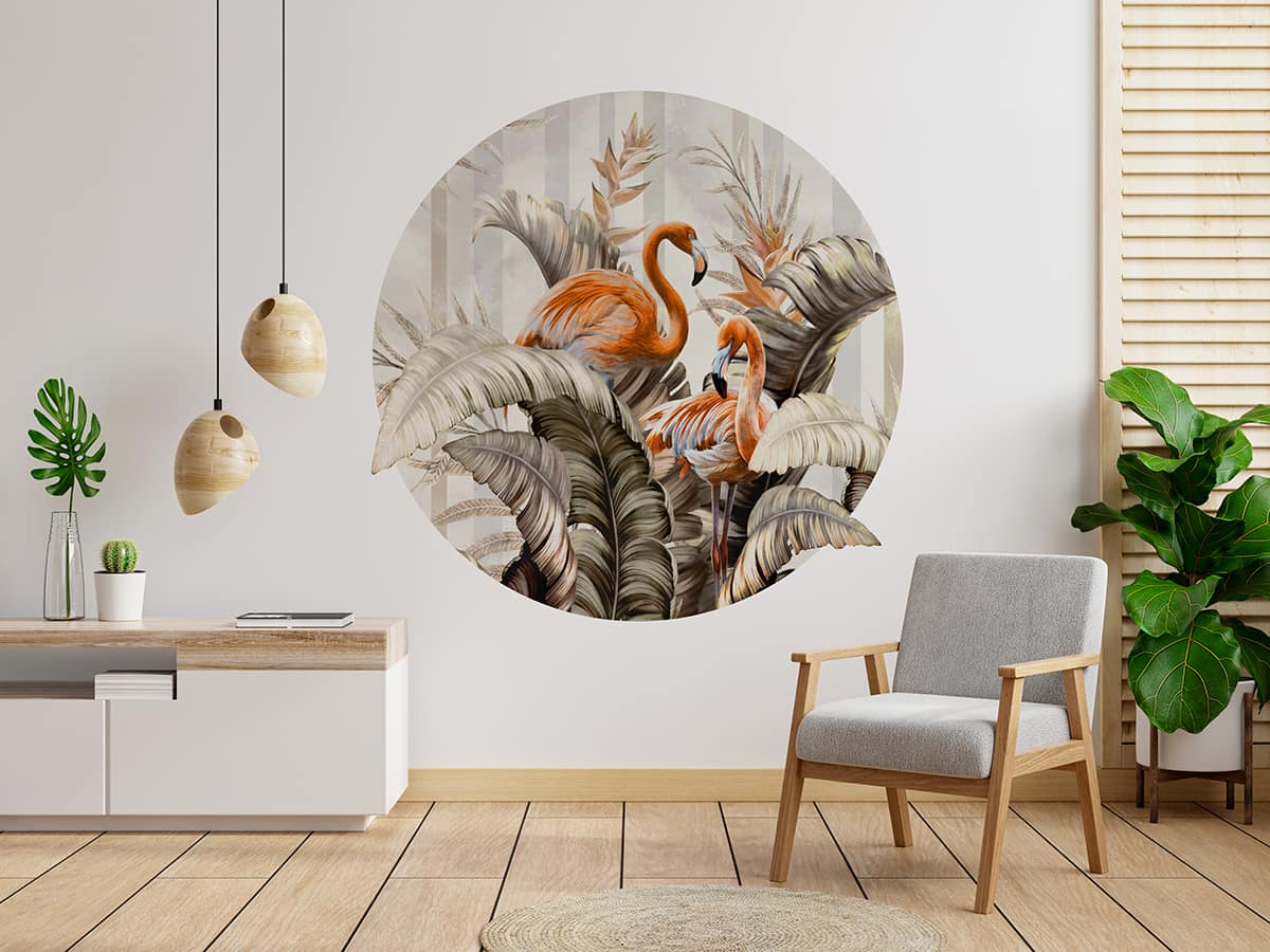 Living room interior wall mockup in warm tones,gray armchair wit