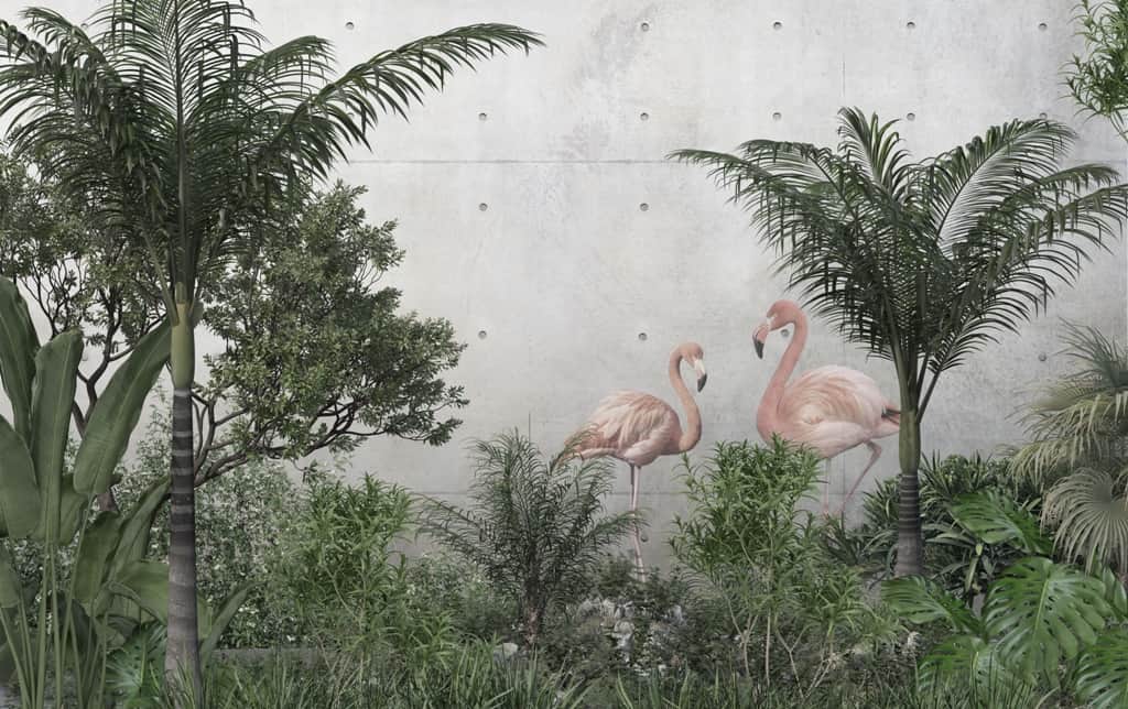 Fototapeta Flamingi w Zieleni