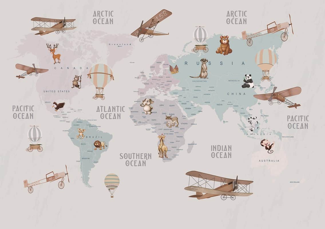 Fototapeta Mapa Świata dla Dzieci