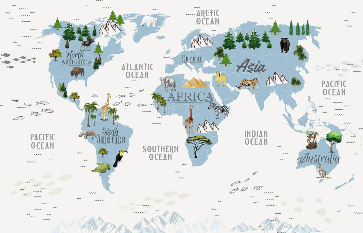 Fototapeta Dziecięca Mapa Świata